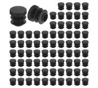 sourcing map Lot de 76 bouchons ronds en plastique noir, 16 mm pour pieds de meubles, protection contre le glissement pour chaise, canapé, table, étagère