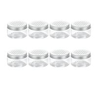 sourcing map Lot de 8 boîtes en aluminium avec couvercles creux, 100 ml, désodorisants, ronds, rechargeables, pots à épices en plastique pour le rangement de voyage