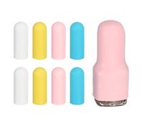 sourcing map Lot de 8 bouchons de bouteille en silicone pour voyage, manchons élastiques pour éviter les fuites, 2,2 cm de diamètre, accessoires de voyage pour shampooing, biberons, blanc, rose, jaune