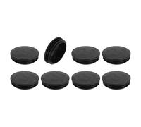 sourcing map Lot de 8 bouchons ronds en plastique noir de 70 mm pour pieds de meubles, protection contre le glissement pour chaise, canapé, table, étagère