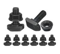 sourcing map Lot de 8 boulons à tête en T M6 x 16 mm en acier au carbone avec écrous hexagonaux M6 pour profil en aluminium série 30 standard européen
