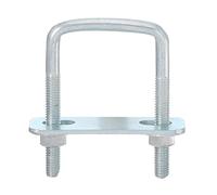 sourcing map Lot de 8 boulons en U carrés de 35 mm de largeur intérieure 60 mm de long M6 en acier au carbone zingué avec écrous et plaques, pour remorque de bateau