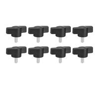 sourcing map Lot de 8 boutons de serrage M4 x 10 mm en acier au carbone en forme de T pour un retrait rapide du bouton de serrage manuel