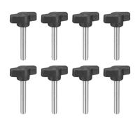 sourcing map Lot de 8 boutons de serrage M6 x 35 mm en acier au carbone métrique en forme de T pour un retrait rapide du bouton de serrage manuel