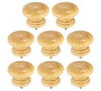 sourcing map Lot de 8 boutons de tiroir ronds en bois massif, 3,5 x 2,6 cm, auto-taraudeuses, en forme de champignon, pour meubles, commode, armoire, couleur bois