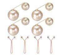 sourcing map Lot de 8 broches en perles artificielles, épingles à nourrice pour pull, châle, ajusteur de taille pour écharpe, t-shirt, pantalon, doré, champagne, 2 styles