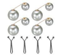 sourcing map Lot de 8 broches en perles artificielles, épingles à nourrice pour pull, châle, ajusteur de taille pour écharpe, t-shirt, pantalon, noir, gris, 8 pièces, 2 styles