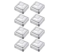 sourcing map Lot de 8 capuchons de poteau de clôture pour tuyau de 3,3 x 3,3 cm, en acier galvanisé pour boîte aux lettres, chaîne extérieure, bois/métal, balustrade, argenté