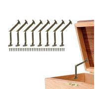 sourcing map Lot de 8 charnières de support pliables en fer rotatif à 180 degrés pour armoire, boîtes en bois, meubles de maison, fenêtres, portes, bronze 9,7 x 3,2 cm