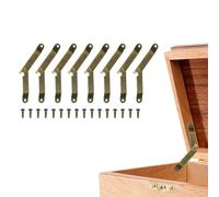 sourcing map Lot de 8 charnières de support pliables en fer rotatif à 180 degrés pour armoire, boîtes en bois, meubles de maison, fenêtres, portes, bronze 6,8 x 1,1 cm