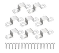 sourcing map Lot de 8 colliers de serrage carrés en forme de U, 20 x 20 mm, support en forme de U en acier inoxydable 304 avec tête cruciforme, vis auto-perceuses pour tuyaux, porte, barre fermée