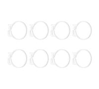 sourcing map Lot de 8 colliers de serrage réglables à cliquet en plastique robuste pour plomberie, conduite de carburant automobile, blanc 56-62 mm
