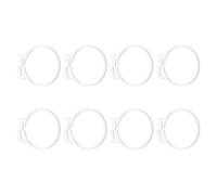 sourcing map Lot de 8 colliers de serrage réglables à cliquet en plastique robuste pour plomberie, conduite de carburant automobile, blanc 66-75 mm