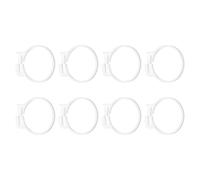 sourcing map Lot de 8 colliers de serrage réglables à cliquet en plastique robuste pour plomberie, conduite de carburant automobile, blanc 63-69 mm