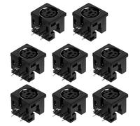 sourcing map Lot de 8 connecteurs femelles DIN 5 broches pour châssis, S-vidéo PCB Mount DIN Jack Connecteur tout en plastique pour lecteur multimédia équipement audio vidéo Noir