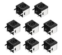 sourcing map Lot de 8 connecteurs femelles DIN 5 broches pour châssis, S-vidéo PCB Mount DIN Jack pour lecteur multimédia, équipement audio et vidéo, noir