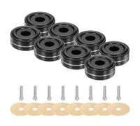 sourcing map Lot de 8 coussinets d'isolation pour caisson de basses - 40 x 15 mm - Pieds d'isolation pour haut-parleurs - Pour équipement audio - Vis M4 - Noir