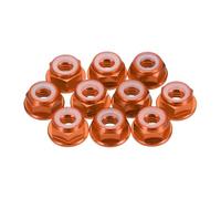 sourcing map Lot de 8 écrous de verrouillage M6 en alliage d'aluminium à bride dentelée pour drone télécommandé, quadricoptère, adaptateur de moteur FPV, orange
