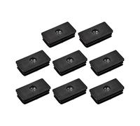 Sourcing Map Lot de 8 embouts rectangulaires en plastique noir pour tube rectangulaire de 4 x 2 cm