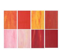 sourcing map Lot de 8 feuilles de verre vitrail, 10,2 x 15,2 cm, variété de carreaux de mosaïque pour projets de bricolage, décoration d'intérieur, série rouge