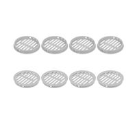 sourcing map Lot de 8 grilles d'aération circulaires en plastique pour salle de bain, cuisine, armoire, gris clair 80 mm
