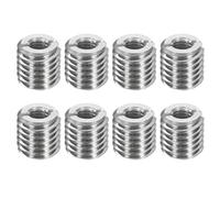 sourcing map Lot de 8 inserts filetés en acier inoxydable M12 x 1,75 mâle vers M6 x 1 femelle - Adaptateurs de filetage de 12 mm de long - Vis de réparation pour bois dur et tendre
