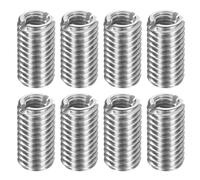sourcing map Lot de 8 inserts filetés en acier inoxydable M8 x 1,25 mâle vers M5 x 0,8 femelle - Adaptateurs de filetage de 15 mm de long - Vis de réparation pour bois dur et tendre