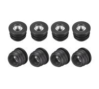 sourcing map Lot de 8 inserts filetés en plastique avec filetage M8, pour tube rond de 30 mm de diamètre extérieur, bouchons réglables en plastique noir pour roulettes de chaise, bouchons de pieds de