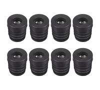 sourcing map Lot de 8 inserts pour tubes ronds avec filetage M8, pour tube rond de 19 mm OD - Bouchon rond en plastique noir - Capuchons d'extrémité de chaise pour pieds de meubles