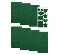 sourcing map Lot de 8 patchs de réparation autocollants en tissu sergé imperméable Différentes tailles et formes pour doudounes, tentes, parapluies, sacs - Vert foncé - 9 motifs - 10 x 20 cm
