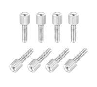 sourcing map Lot de 8 petites vis moletées M6 x 20 mm en acier inoxydable 304 mâle à tête plate avec filetage moleté pour éclairage domestique, électronique, machine (argent)
