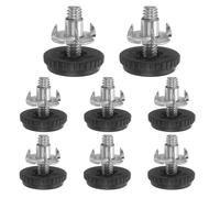 sourcing map Lot de 8 pieds de meubles à filetage 6,35 mm - 20 mm - Réglables - Pour table, chaise, armoire - Noir