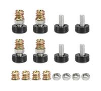 sourcing map Lot de 8 pieds de nivellement réglables pour meubles, M6 x 12 mm, patins filetés réglables pour tables, chaises, armoires, canapés, rehausseurs, 16 mm de large