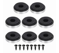 sourcing map Lot de 8 pieds d'isolation pour haut-parleur, 30 mm x 7 mm en mousse plastique absorbant les chocs et anti-vibrations, pour système audio CD, HiFi, home cinéma, argent