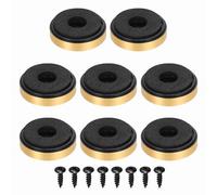 sourcing map Lot de 8 pieds d'isolation pour haut-parleur, 30 mm x 7 mm en mousse plastique absorbant les chocs et anti-vibrations, pour système audio CD, HiFi, home cinéma, doré