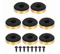 sourcing map Lot de 8 pieds d'isolation pour haut-parleur, 40 mm x 10 mm en mousse de plastique absorbant les chocs et anti-vibrations, pour système audio CD, HiFi, home cinéma, doré
