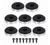 sourcing map Lot de 8 pieds d'isolation pour haut-parleur, 40 mm x 10 mm en mousse de plastique absorbant les chocs, anti-vibrations, pour système audio CD, HiFi, home cinéma, argent