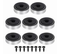 sourcing map Lot de 8 pieds d'isolation pour haut-parleur, 48 mm x 15 mm en mousse plastique absorbant les chocs et anti-vibrations, pour système audio CD, HiFi, home cinéma, argent