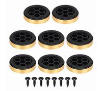 sourcing map Lot de 8 pieds d'isolation pour haut-parleur, 57 mm x 13 mm en mousse plastique absorbant les chocs et anti-vibrations pour système audio CD, HiFi, home cinéma, doré