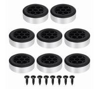 sourcing map Lot de 8 pieds d'isolation pour haut-parleur, 59 mm x 19 mm en mousse plastique absorbant les chocs, anti-vibrations, pour système audio CD, HiFi, home cinéma, argent