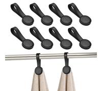 sourcing map Lot de 8 pinces magnétiques de cuisine en cuir, porte-serviettes multi-usages, accessoires de cuisine pour poignées de four, barres de support, noir