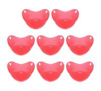 sourcing map Lot de 8 pocheuses à œufs en silicone antiadhésives - Gadget de cuisine pour le petit déjeuner - Pour micro-ondes, friteuse à air chaud, cuisson bouillie, pochée, rouge vif