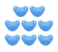 sourcing map Lot de 8 pocheuses à œufs en silicone antiadhésives - Gadget de cuisine pour le petit déjeuner - Pour micro-ondes, friteuse à air chaud, cuisson bouillie, pochée, bleu