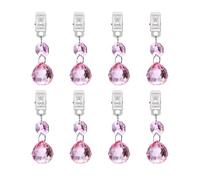 sourcing map Lot de 8 poids de nappe en cristal avec clips en métal - 20 mm - Pour extérieur, pique-nique, jardin, décoration de table (rose)