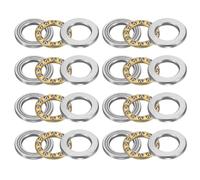 sourcing map Lot de 8 roulements à billes F12-20M, 12 mm x 20 mm x 7 mm, roulements de butée miniatures avec rondelles en acier chromé à sens unique pour systèmes de convoyeur, machines-outils