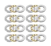 sourcing map Lot de 8 roulements à billes F8-14M, 8 mm x 14 mm x 4 mm, roulements de butée miniatures avec rondelles en acier chromé à sens unique pour systèmes de convoyeur, machines-outils