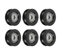 sourcing map Lot de 8 roulements de guidage en nylon et plastique de type U - 6 x 10,5 x 31 mm - Poulie de type U - Roulement à rouleaux (noir)