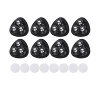 sourcing map Lot de 8 roulettes auto-adhésives, rotation à 360 degrés, roulettes pivotantes universelles adhésives pour meubles, bacs de rangement, poubelles (noir, 3 billes en acier)