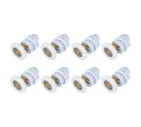 sourcing map Lot de 8 roulettes de rechange pour porte de douche coulissantes de 27 mm, poulie en cuivre pour portes en verre de salle de bain, 4 à 6 mm, blanc