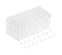 sourcing map Lot de 8 séparateurs d'aquarium, 30,5 x 15,2 cm en plastique pour cage à œufs, diffuseur de lumière, séparateur inférieur avec ventouses et ventouses pour aquarium, blanc